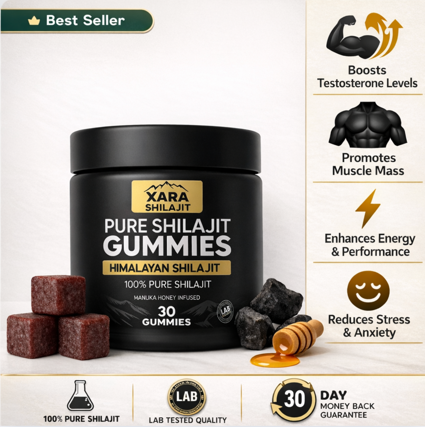 XARA SHILAJIT® Pure Shilajit Gummies