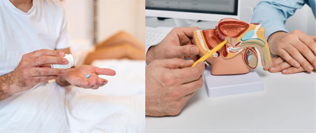 Man sitting on edge of bed with head in hands, looking defeated