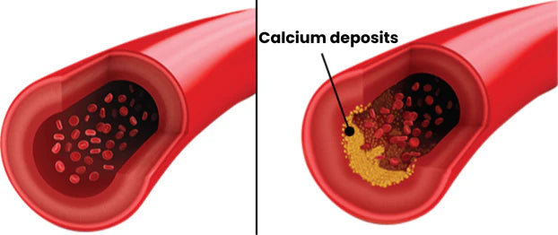 Man looking at phone screen showing social media ad