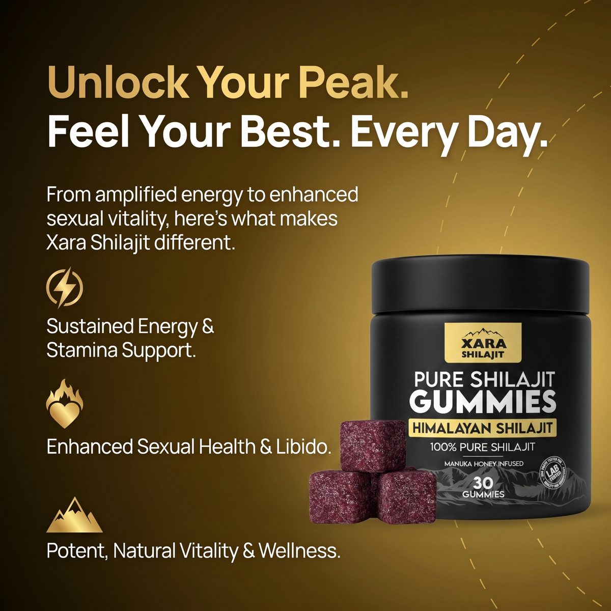 XARA SHILAJIT® Pure Shilajit Gummies — view 2