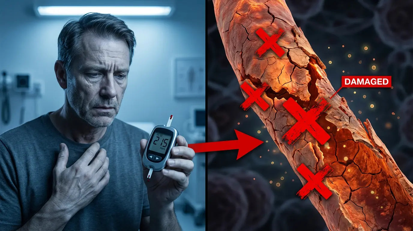 Root cause: damaged blood vessels from high blood sugar