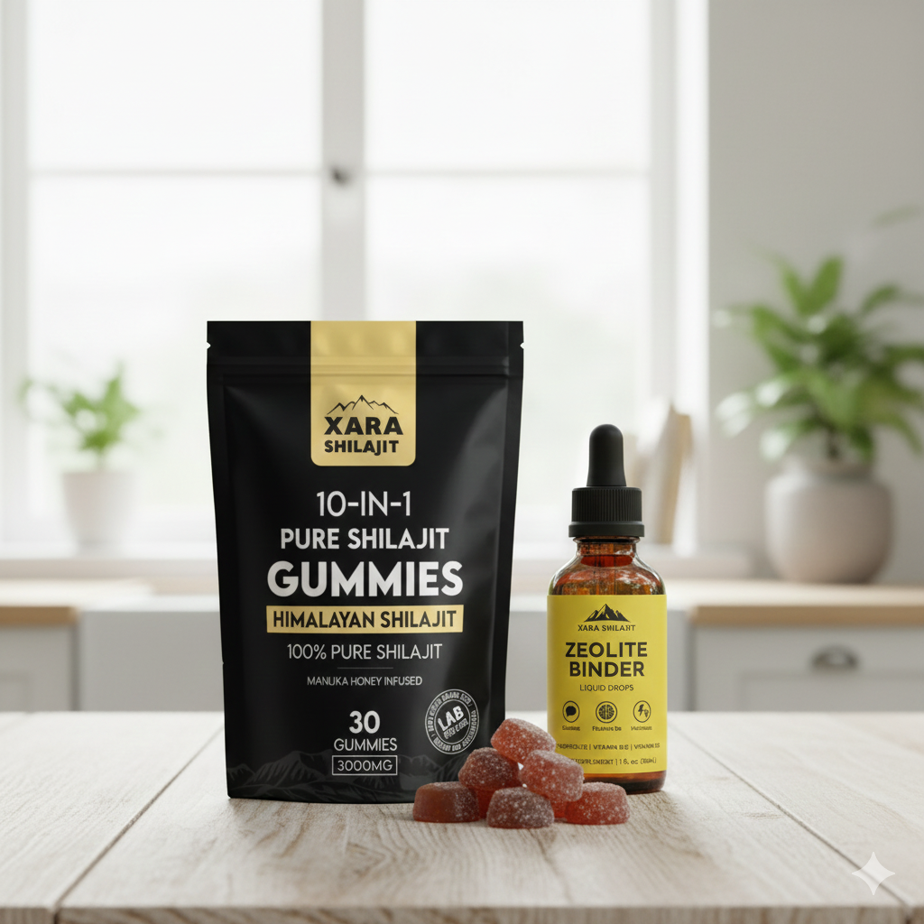 XARA SHILAJIT® 10 in 1 Alpha Gummies + Zeolite Binder Combo