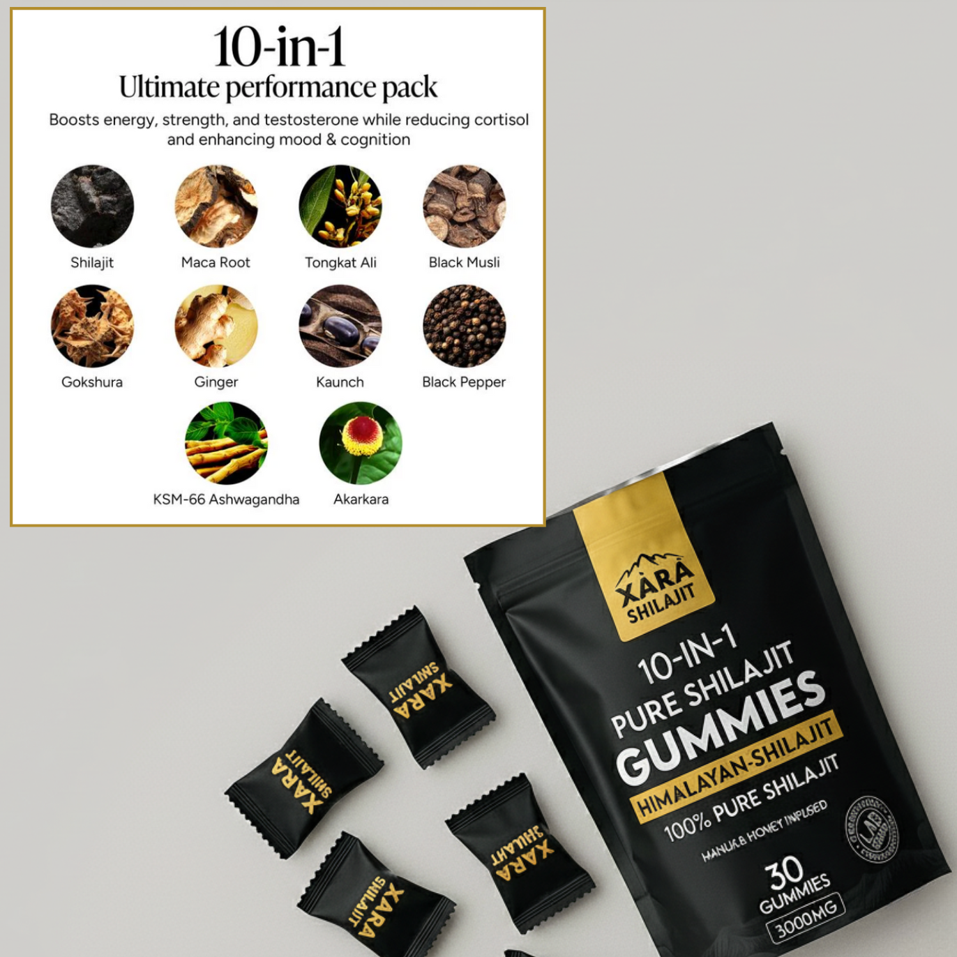 XARA® Authentic Shilajit Gummies ( SUMMER SALE)