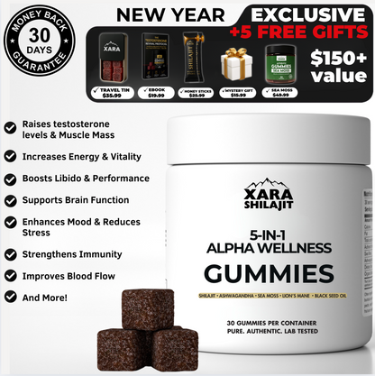 Xarashilajit® 5 in 1 Alpha wellness gummies
