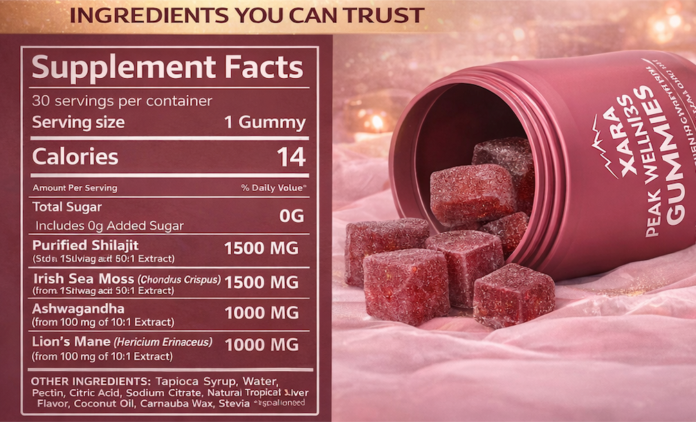 Xarashilajit® 4-in-1 Peak Wellness Gummies