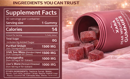 Xarashilajit® 4-in-1 Peak Wellness Gummies